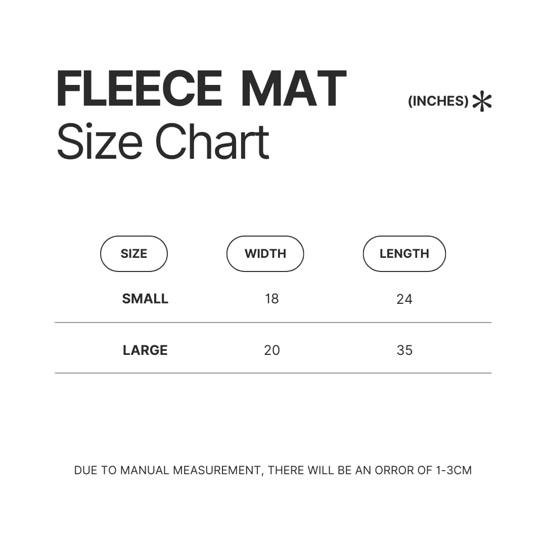 Fleece Mat Size Chart - Dark Souls UK Shop