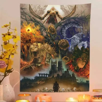 Dark Souls Midnight Skull Tapestry